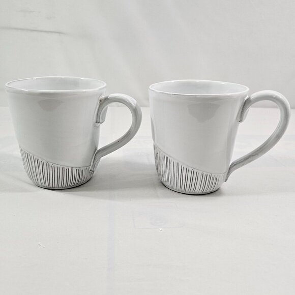 Anthropologie Ronaldo 14 Oz White Glazed Clay Coffee Tea Mug Cup – Set of 2 - Picture 13 of 16